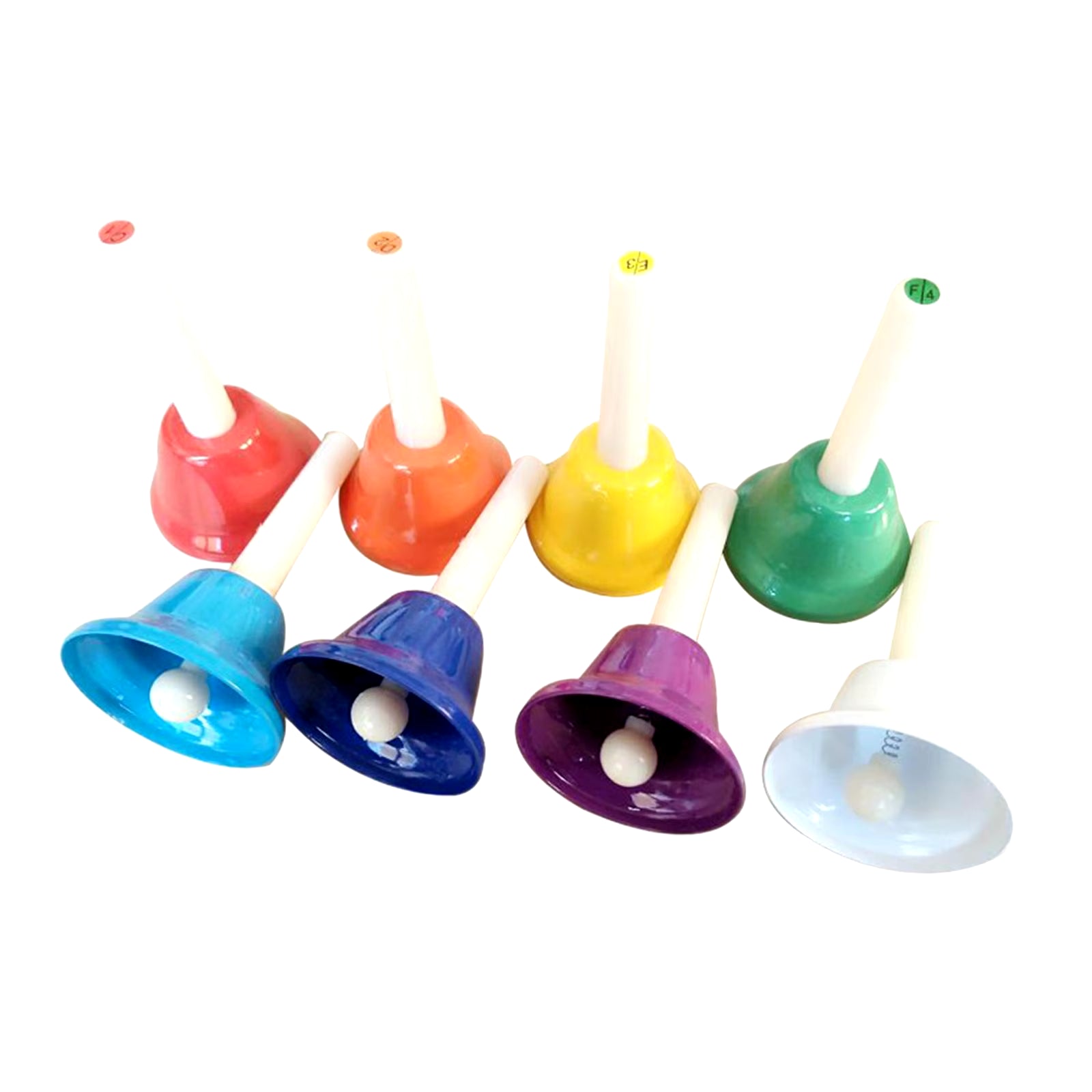 8Pcs Hand Bells Set, Colorful Diatonic Metal Bells, Hand Percussion Bells Musical Bells for Classroom Party