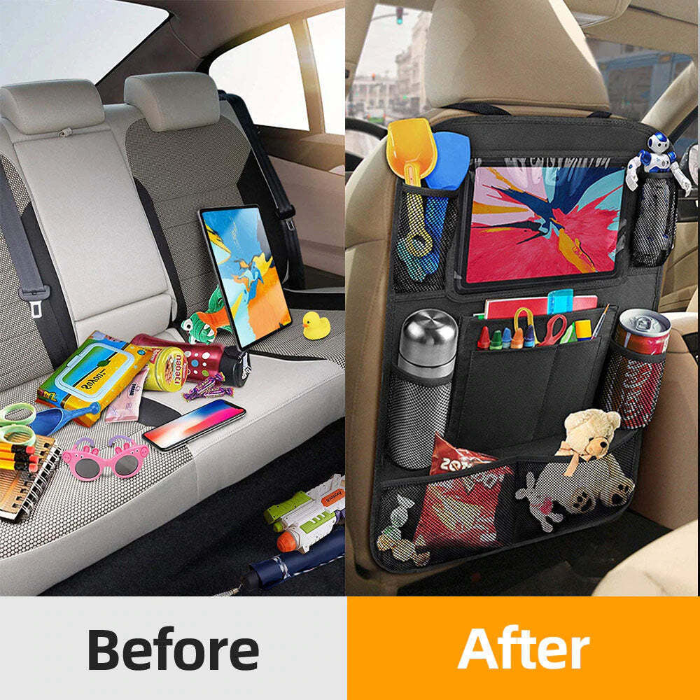 2 Pcs Large Backseat Car Organizer for Kids Kick Mats, Waterproof Back Seat USA