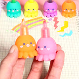 5 Colors Cute Octopus Highlighter Watercolor Highlighter and Graffiti Markings for School and Office