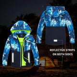 Boys Girls Rain Jacket Lightweight Waterproof Hooded Fleece Lined Raincoat Windbreakers for Kids