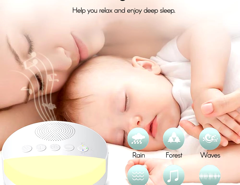 White Noise Sleep Machine Built-In 6 Soothing Sound Soft Breath Light 15/30/60 Intelligent Timing Sleep Machine of All Ages