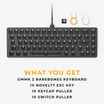 GMMK 2 Gaming Keyboard Base- Compact Barebones Kit - TKL Hot Swappable DIY Black Modular Keyboard - Wired, RGB Backlit - PC Setup Accessories- 65%, Black