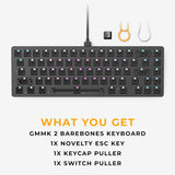 GMMK 2 Gaming Keyboard Base- Compact Barebones Kit - TKL Hot Swappable DIY Black Modular Keyboard - Wired, RGB Backlit - PC Setup Accessories- 65%, Black