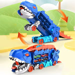 New Product Folding Dinosaur Transporter Car Competitive Game Roll to Eat Car Vehicle Racing Track with Mini Car Kid Gift Toy