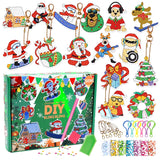 Christmas Diamond Painting Keychain 5D DIY Hanging Diamond Art Kits Diamond Ornaments for Kids Christmas Crafts Family Decor