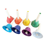 8Pcs Hand Bells Set, Colorful Diatonic Metal Bells, Hand Percussion Bells Musical Bells for Classroom Party