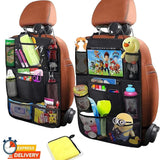 2 Pcs Large Backseat Car Organizer for Kids Kick Mats, Waterproof Back Seat USA