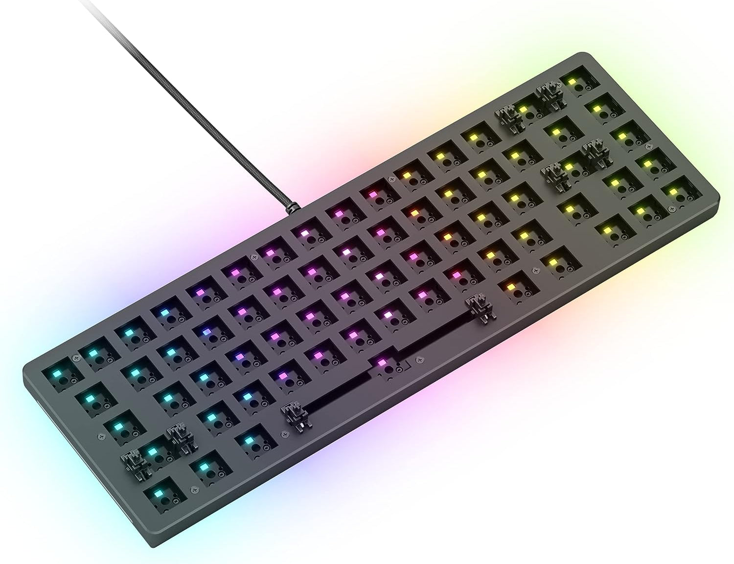 GMMK 2 Gaming Keyboard Base- Compact Barebones Kit - TKL Hot Swappable DIY Black Modular Keyboard - Wired, RGB Backlit - PC Setup Accessories- 65%, Black