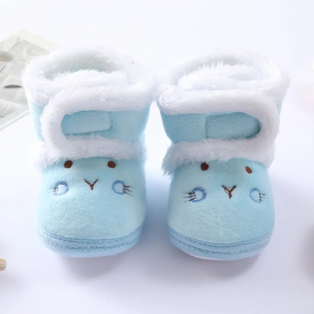 Newborn Baby Girls Boys Soft Booties Solid Pompom Snow Boots Infant Toddler Newborn Warming Shoes New Fashion Comfortable Shoes