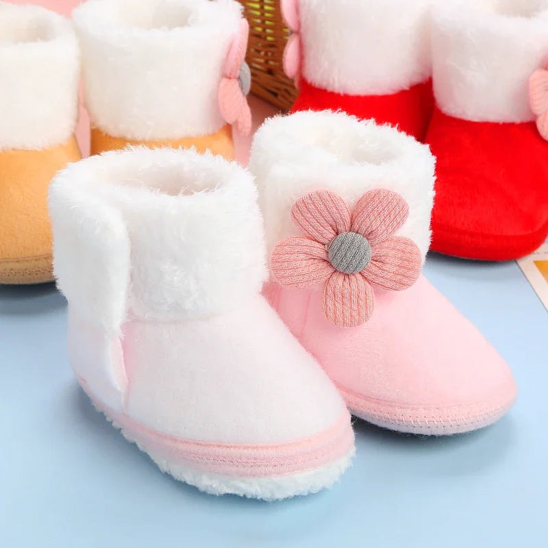 Newborn Baby Girls Boys Soft Booties Solid Pompom Snow Boots Infant Toddler Newborn Warming Shoes New Fashion Comfortable Shoes