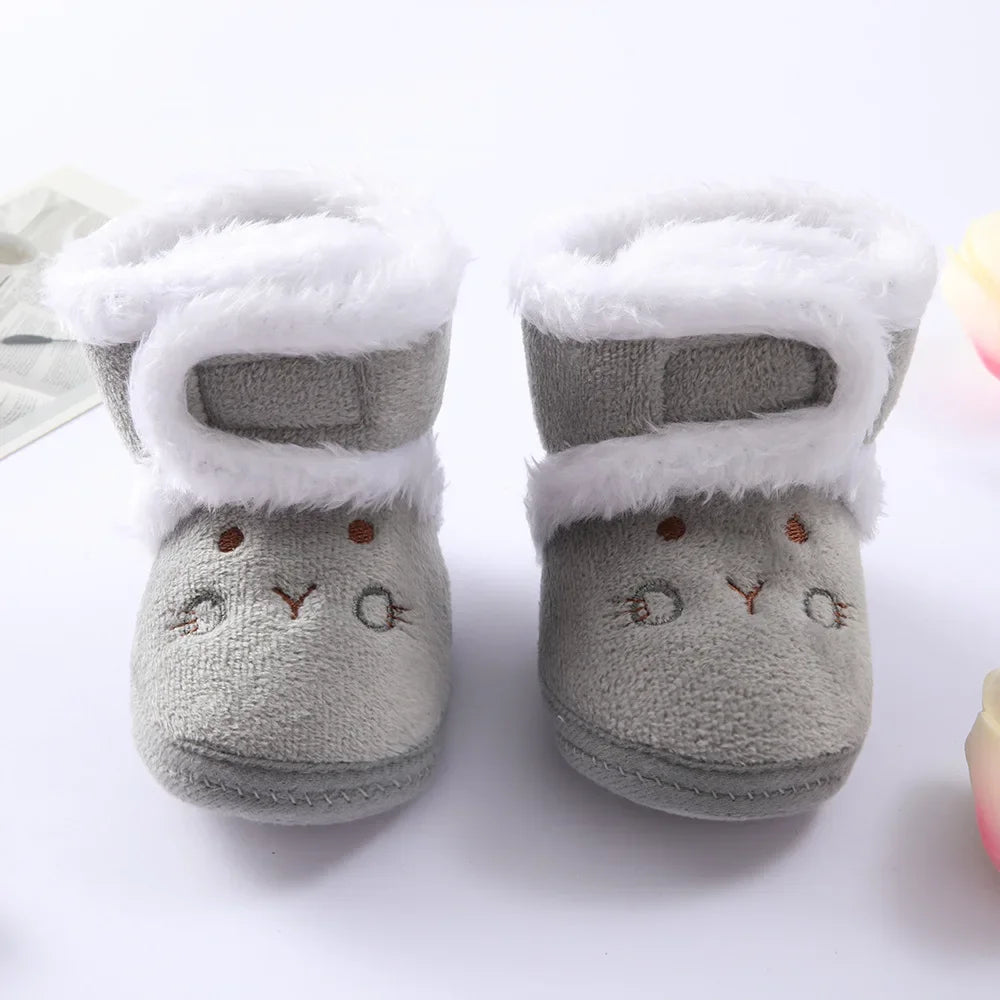 Newborn Baby Girls Boys Soft Booties Solid Pompom Snow Boots Infant Toddler Newborn Warming Shoes New Fashion Comfortable Shoes