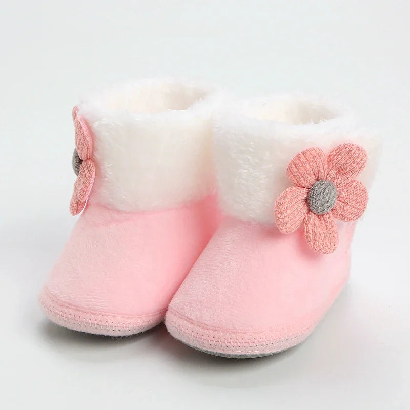 Newborn Baby Girls Boys Soft Booties Solid Pompom Snow Boots Infant Toddler Newborn Warming Shoes New Fashion Comfortable Shoes