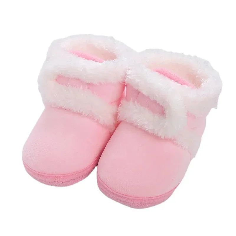 Newborn Baby Girls Boys Soft Booties Solid Pompom Snow Boots Infant Toddler Newborn Warming Shoes New Fashion Comfortable Shoes