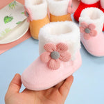 Newborn Baby Girls Boys Soft Booties Solid Pompom Snow Boots Infant Toddler Newborn Warming Shoes New Fashion Comfortable Shoes