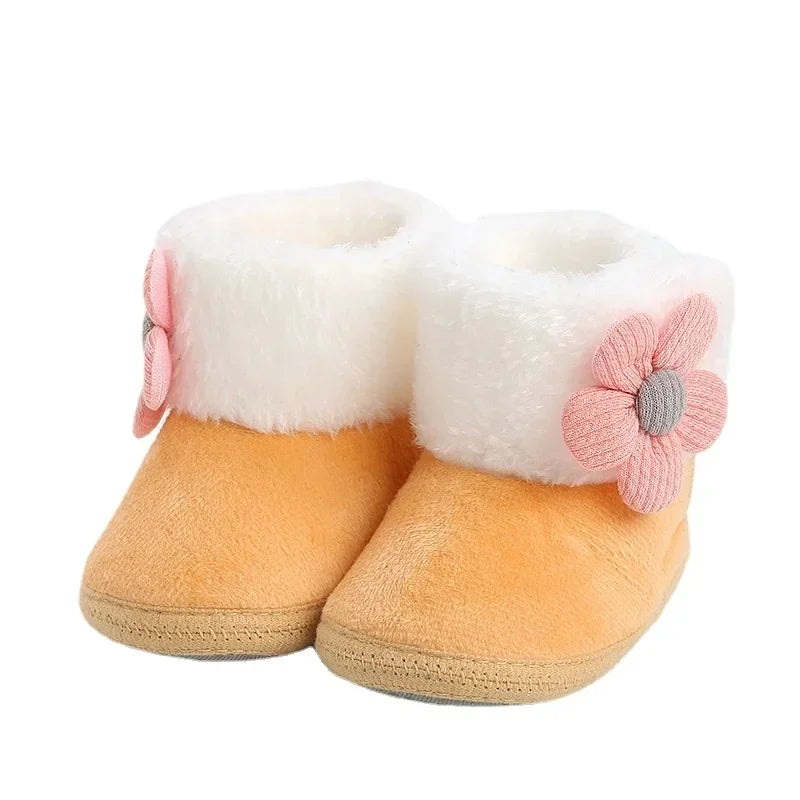 Newborn Baby Girls Boys Soft Booties Solid Pompom Snow Boots Infant Toddler Newborn Warming Shoes New Fashion Comfortable Shoes