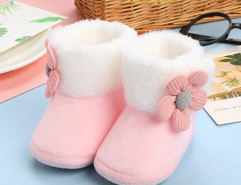 Newborn Baby Girls Boys Soft Booties Solid Pompom Snow Boots Infant Toddler Newborn Warming Shoes New Fashion Comfortable Shoes