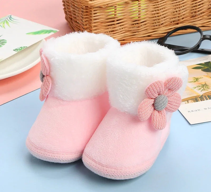 Newborn Baby Girls Boys Soft Booties Solid Pompom Snow Boots Infant Toddler Newborn Warming Shoes New Fashion Comfortable Shoes