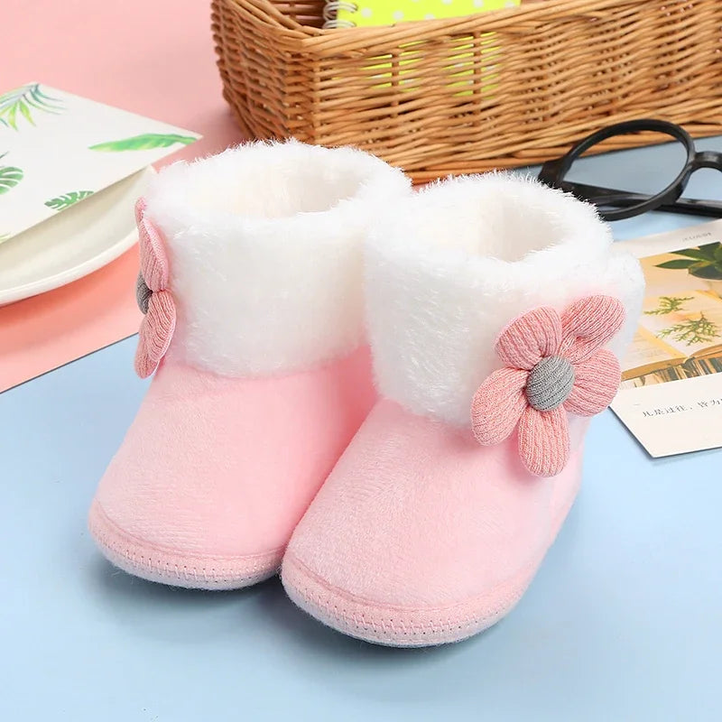 Newborn Baby Girls Boys Soft Booties Solid Pompom Snow Boots Infant Toddler Newborn Warming Shoes New Fashion Comfortable Shoes