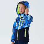 Boys Girls Rain Jacket Lightweight Waterproof Hooded Fleece Lined Raincoat Windbreakers for Kids