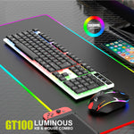 Computer Desktop Gaming Mouse and Keyboard Mechanical Feel RGB Led Light Backlit