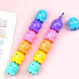 5 Colors Cute Octopus Highlighter Watercolor Highlighter and Graffiti Markings for School and Office