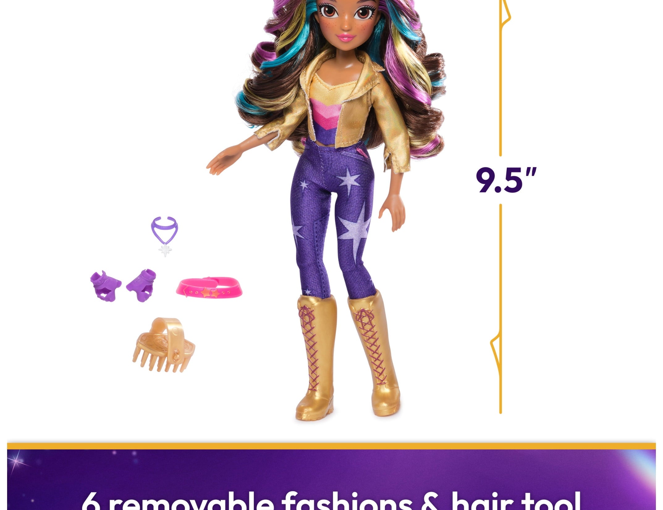 , Sophia Doll with 6 Fashion Accessories, 9.5”, Toys for Girls Ages 4+