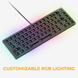 GMMK 2 Gaming Keyboard Base- Compact Barebones Kit - TKL Hot Swappable DIY Black Modular Keyboard - Wired, RGB Backlit - PC Setup Accessories- 65%, Black