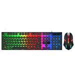 USB Wired Gaming Keyboard Mouse Combos PC Rainbow Colorful LED Backlit Gaming Mouse and Keyboard Set Kit for Home Office Gamer