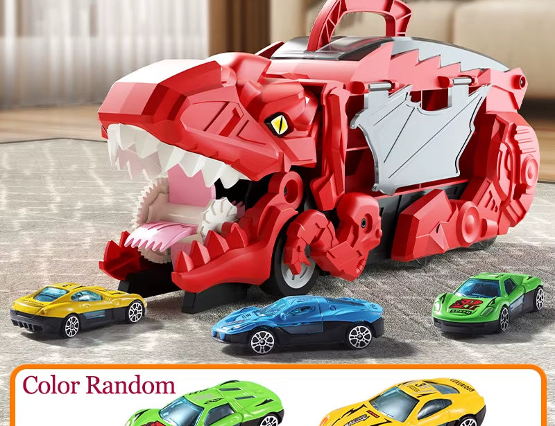 New Product Folding Dinosaur Transporter Car Competitive Game Roll to Eat Car Vehicle Racing Track with Mini Car Kid Gift Toy