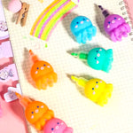 5 Colors Cute Octopus Highlighter Watercolor Highlighter and Graffiti Markings for School and Office