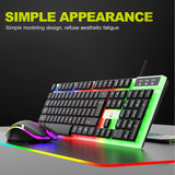 Computer Desktop Gaming Mouse and Keyboard Mechanical Feel RGB Led Light Backlit