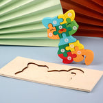 Montessori Wooden Toddler Puzzles Educational Dinosaur Toy