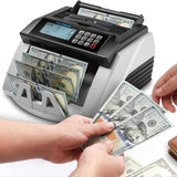 Bill Counter Machine, Money Counting Machine with UV/MG/MT/IR Counterfeit Detection, Count Value of Bills, Valucount, Add and Batch Modes, Large LED Display, 1,000 Bills/Min (Black)