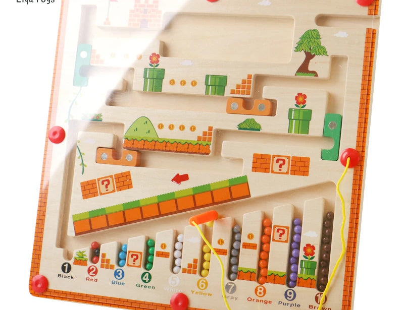 Magnetic Color and Number Maze, Montessori Toys