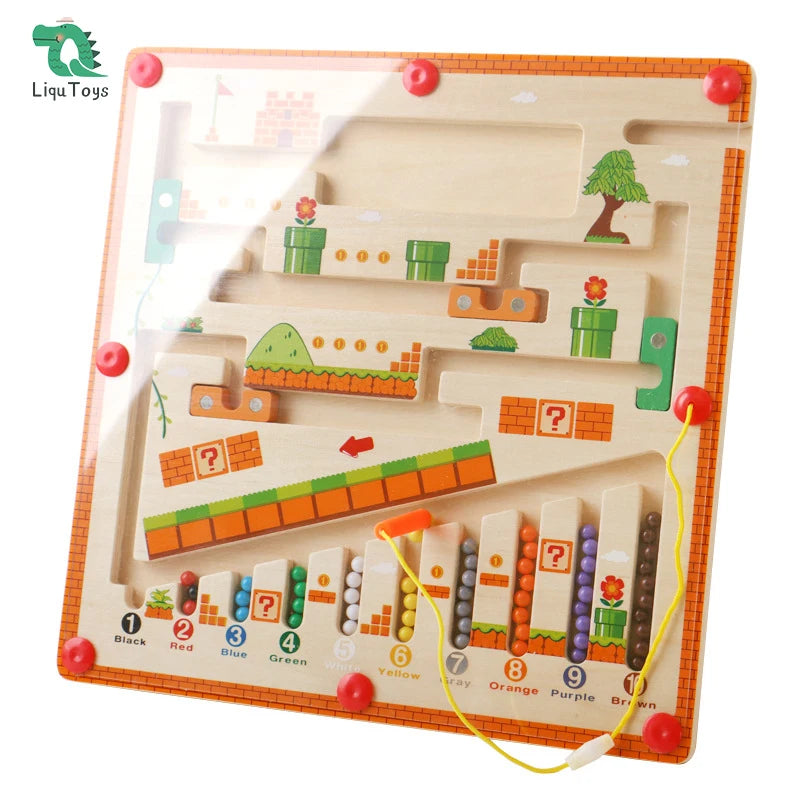 Magnetic Color and Number Maze, Montessori Toys