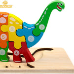 Montessori Wooden Toddler Puzzles Educational Dinosaur Toy