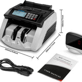 Bill Counter Machine, Money Counting Machine with UV/MG/MT/IR Counterfeit Detection, Count Value of Bills, Valucount, Add and Batch Modes, Large LED Display, 1,000 Bills/Min (Black)