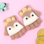 Rabbit Ears  Knitted Fingerless Gloves for kids