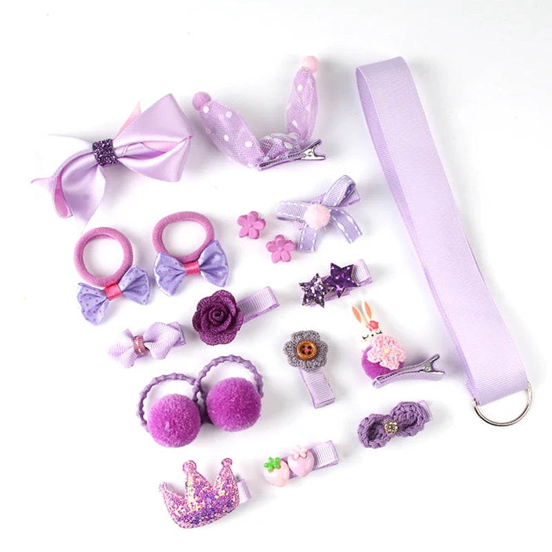 18Pcs/Cover Cute Hairpins Set Girls'