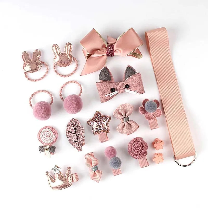 18Pcs/Cover Cute Hairpins Set Girls'