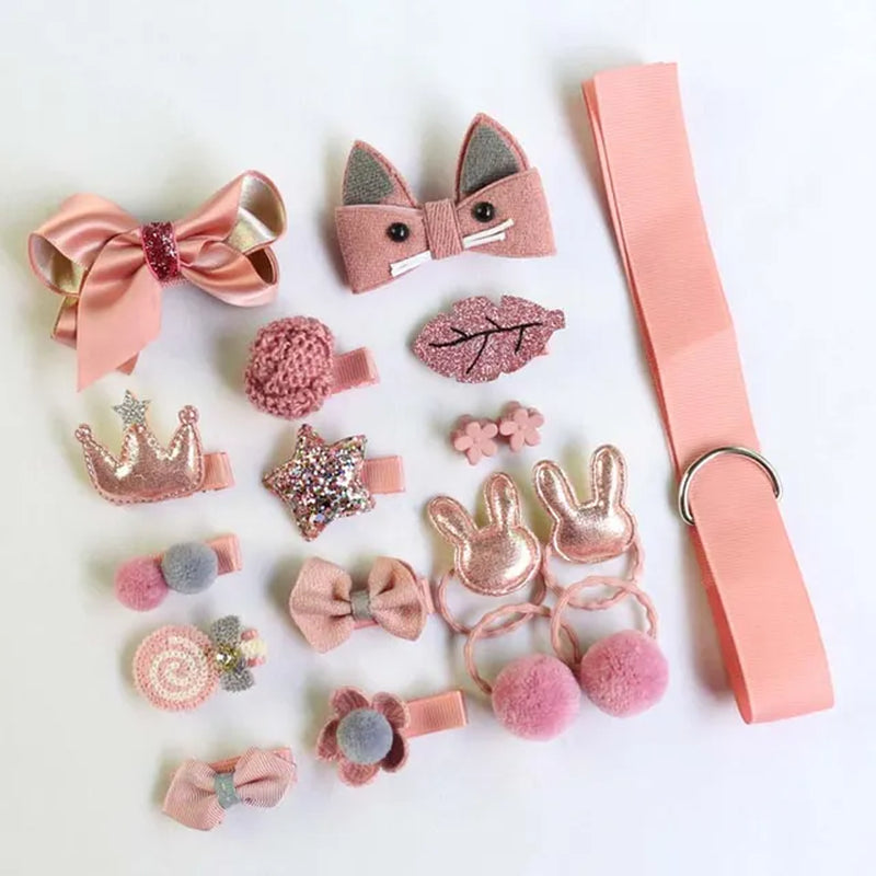 18Pcs/Cover Cute Hairpins Set Girls'