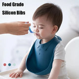 Baby Food Grade Silicon Bibs Waterproof Solid Infant Bandana Bib