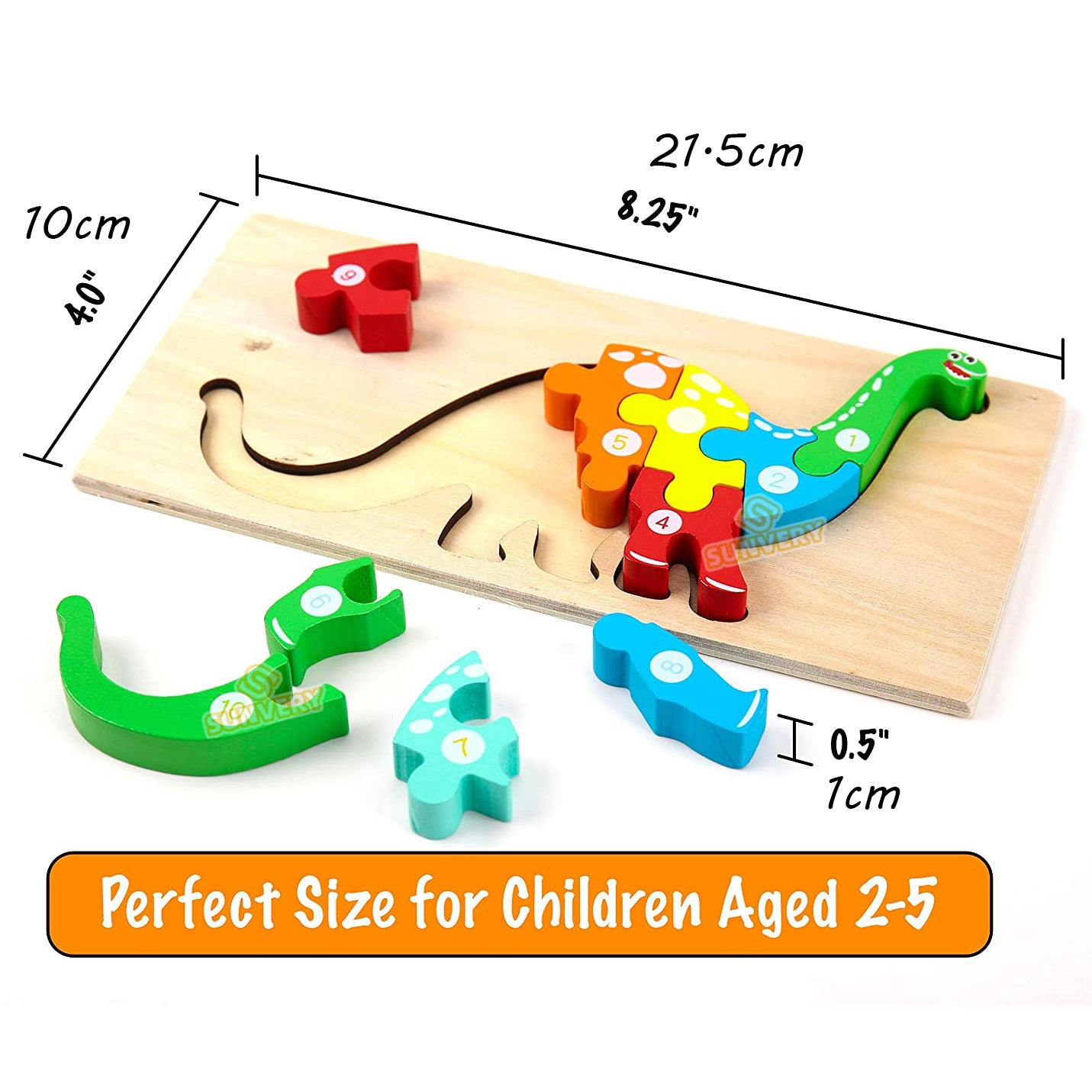 Montessori Wooden Toddler Puzzles Educational Dinosaur Toy