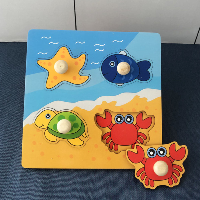 Montessori Wooden Toddler Puzzles Educational Dinosaur Toy